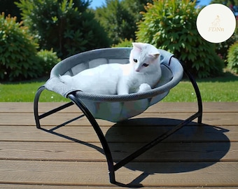 Hamac surélevé pour lit de chat, berceau rafraîchissant en maille respirante, tapis de couchage intérieur/extérieur pour animal de compagnie