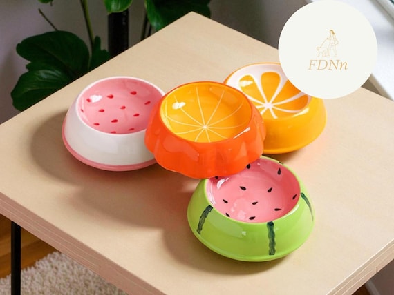 Flower Shaped Elevated Cat Feeder: Lead-Free Ceramic Raised Pet Bowl