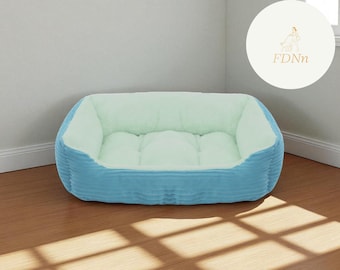 Lit en peluche pour animal de compagnie : canapé apaisant imperméable pour petits chiens et chats
