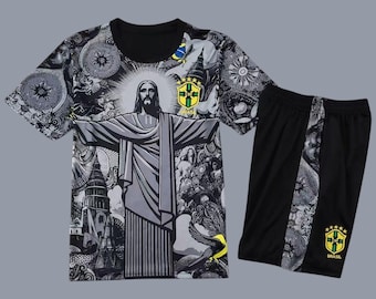 Brazil x Jesus Kids Football Kit – Personalized Soccer Jersey & Shorts