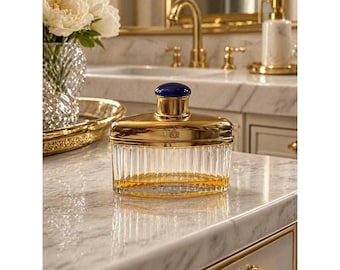 Vintage Prince Matchabelli Victoria Perfume Bottle 1.7 oz Blue Cap Gold Glass