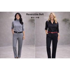 Brighton Crocodile Embossed Black Red Reversible Belt Sz 30 Style 40223 EUC VTG image 1