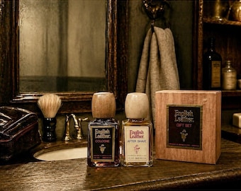 English Leather Cologne After Shave and Cologne Gift Set VTG 1970s New In Box