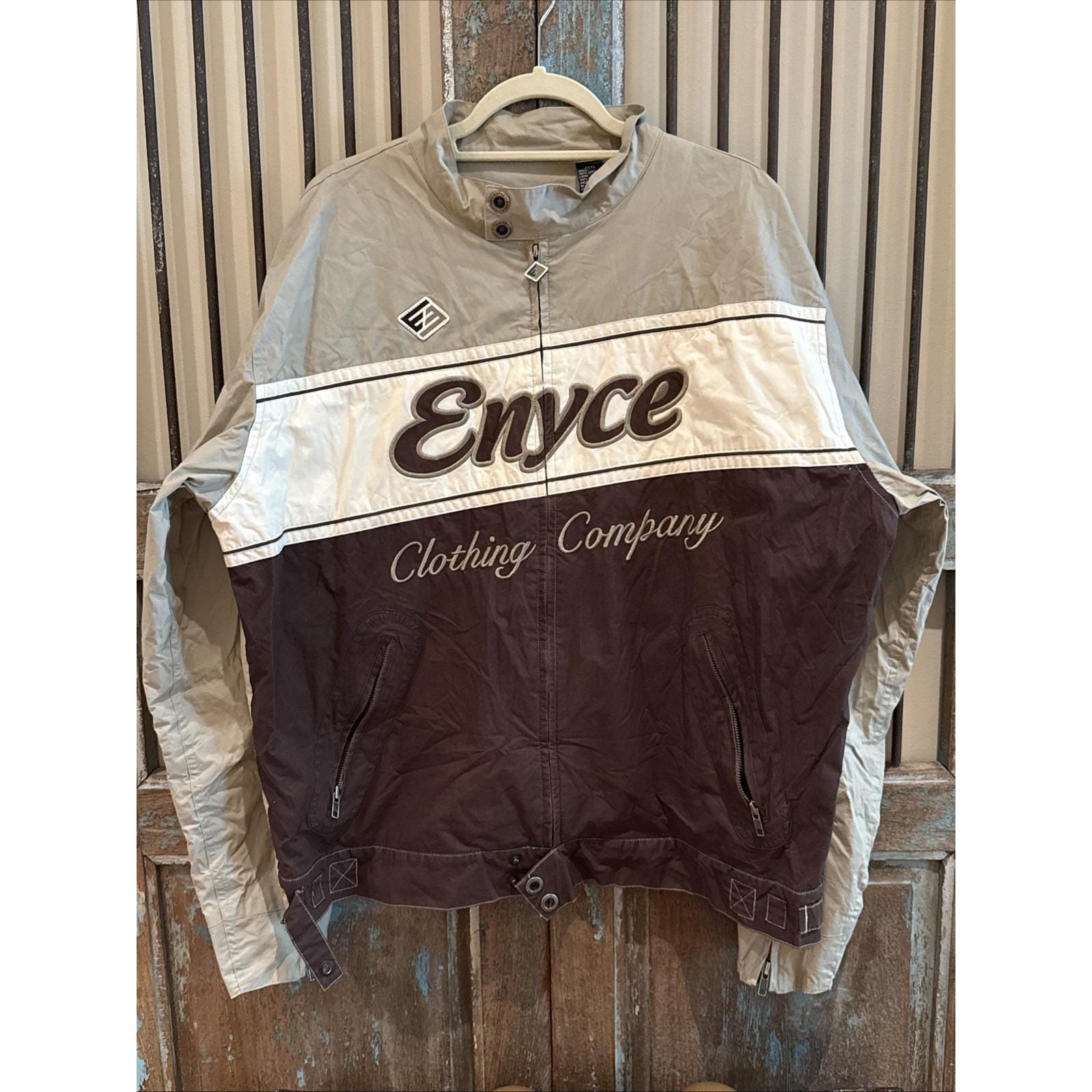 Vintage ENYCE CLOTHING COMPANY Tan Brown Y2K Embroidered Logo