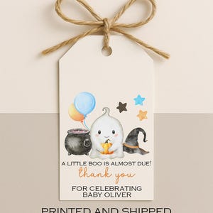 Little Boo Baby Shower Favor Tags: Ghost Theme, Printed & Shipped