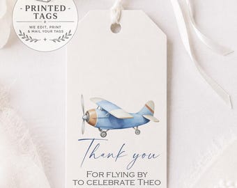 Vintage Airplane Baby Shower Favor Tags: Aviator Theme