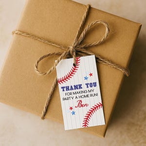 Baseball Party Favor Tag – Printable or Printed – Custom Thank You Tags – Sports Birthday Favor – Little Slugger Party Decor