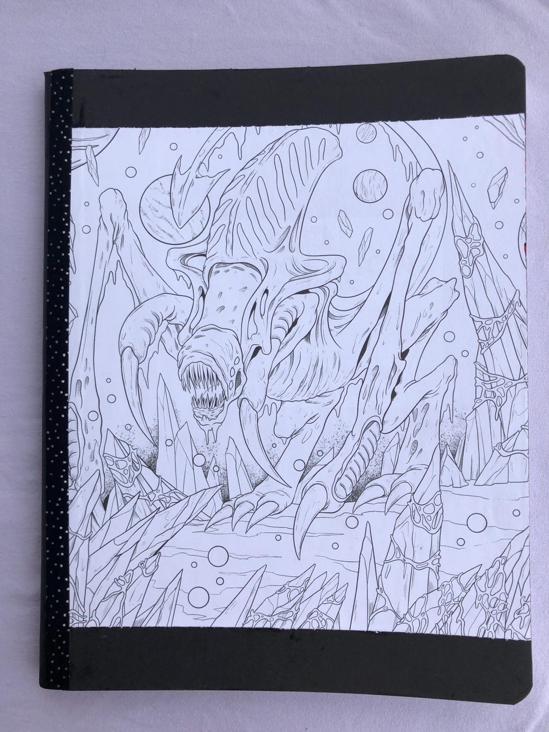 Alien and Insects Coloring Cover, Kids Composition Notebook, Wide Ruled ...