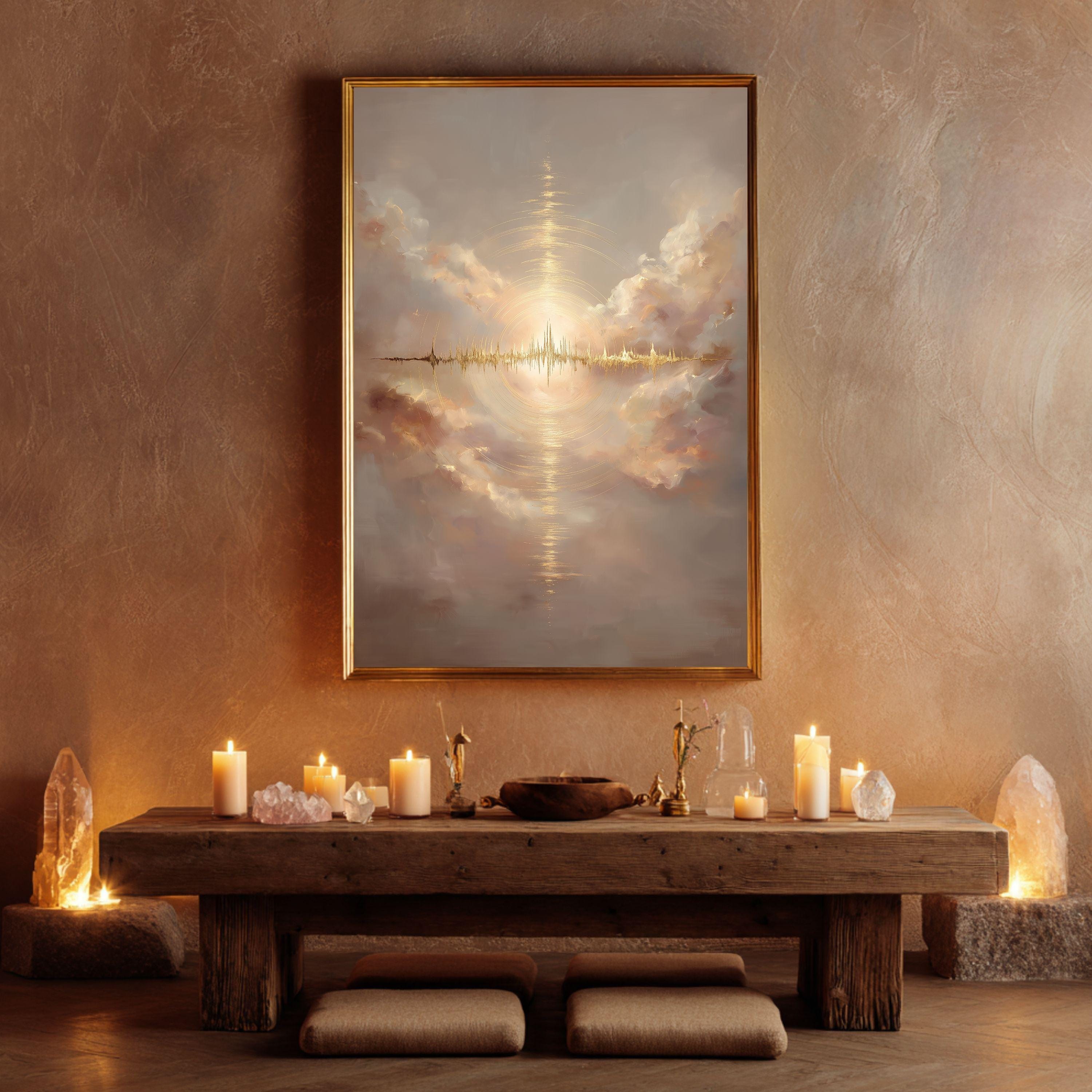 432 Hz Frequency Wall Art, Healing Sound Wave Print, Spiritual
