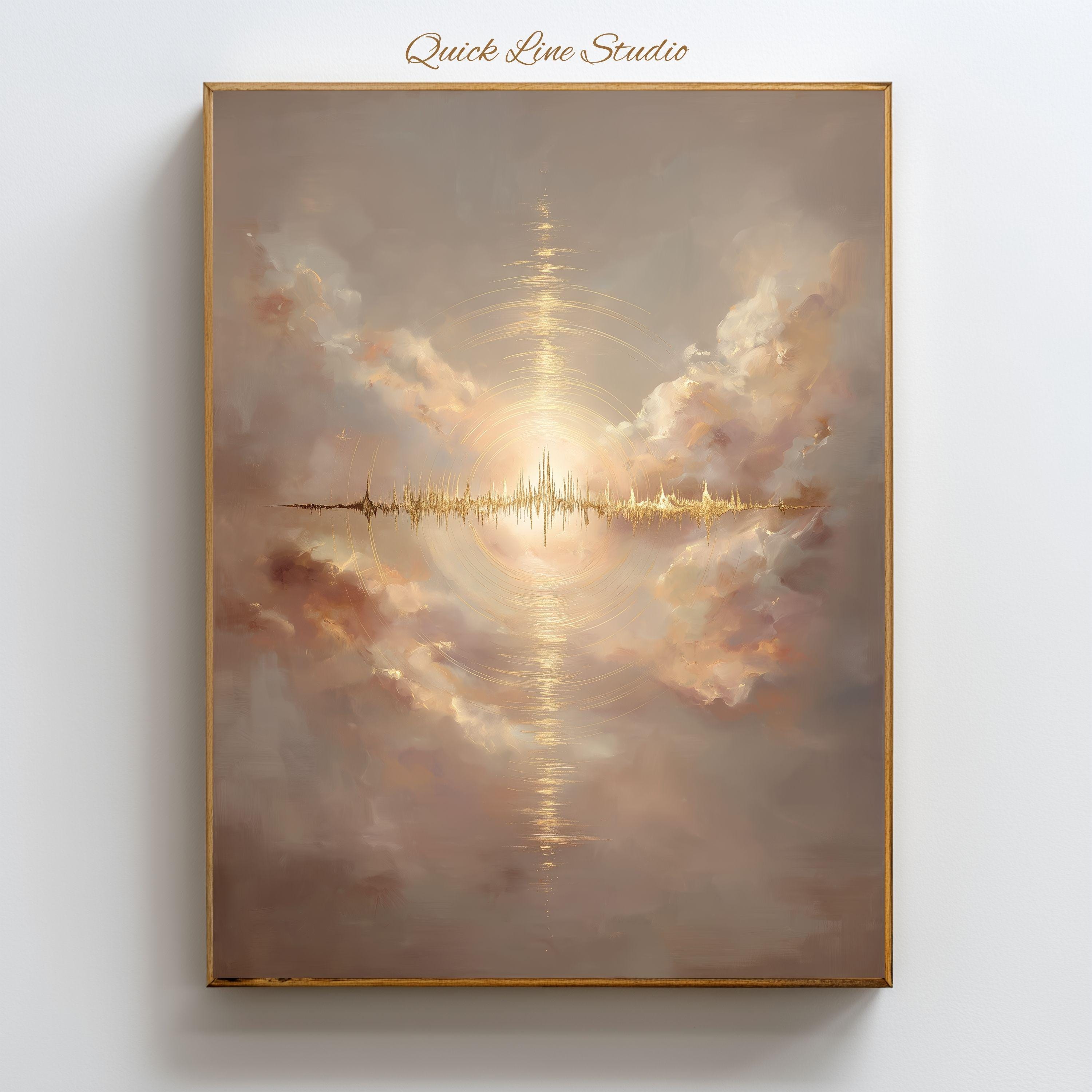432 Hz Frequency Wall Art, Healing Sound Wave Print, Spiritual