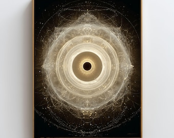 Mental klarhet och inriktning väggkonst, fokus energitryck, lugn sinnesdekor, ordning inom kaoskonstverk, minimalistisk andlig poster