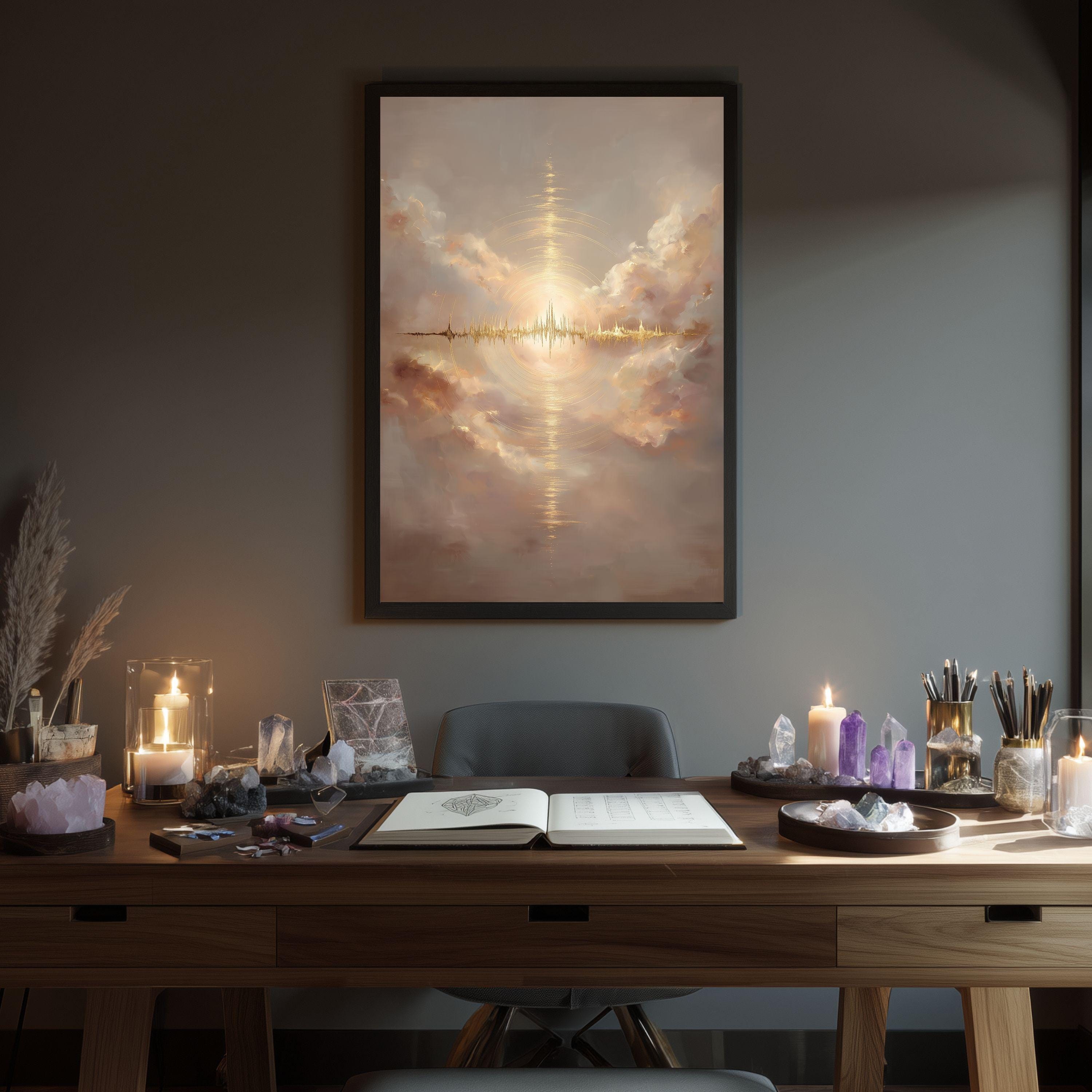 432 Hz Frequency Wall Art, Healing Sound Wave Print, Spiritual