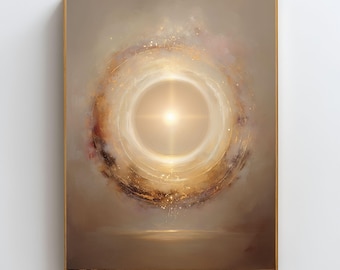 Arte mural de protección energética, lámina del portal de luz dorada, decoración de escudo espiritual, obra de arte de protección del aura, póster de energía curativa de alta vibración
