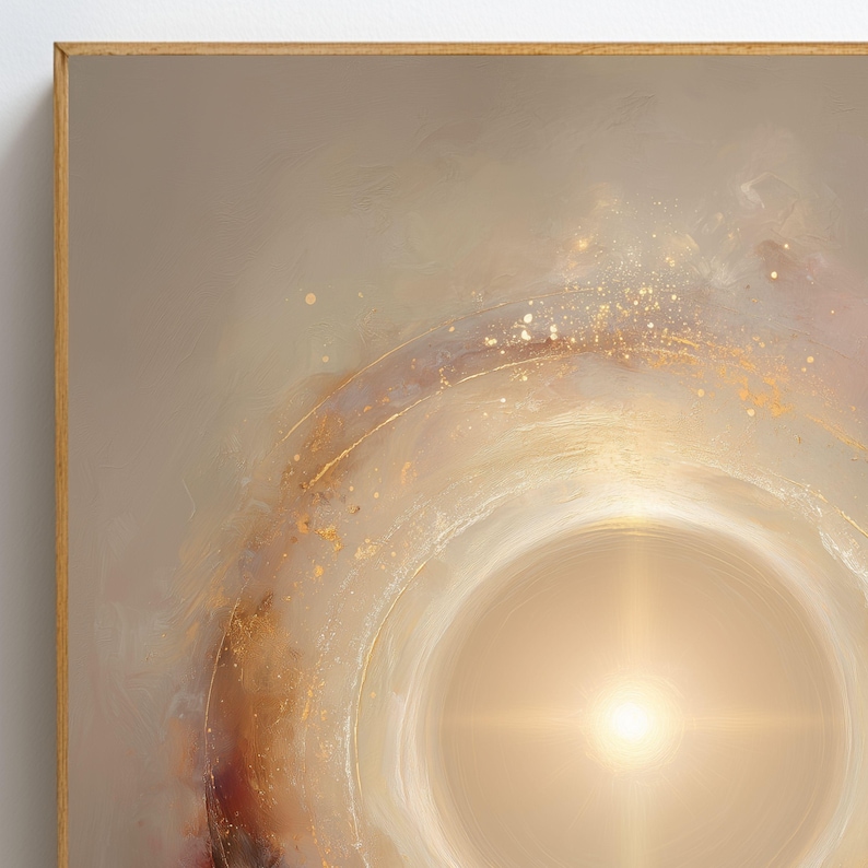 Energy Protection Wall Art, Golden Light Portal Print, Spiritual Shield Decor, Aura Protection Artwork, High Vibration Healing Energy Poster image 2