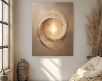 Divine Timing Wall Art – Sacred Geometry Print, Spiritual Energy Painting, Minimal Neutral Decor