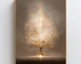 Árbol de la Vida de Energía Sagrada para Pared, Lámina de Árbol Espiritual, Obra de Arte de Árbol con Códigos de Luz, Árbol de Geometría Sagrada, Decoración de Energía Sanadora