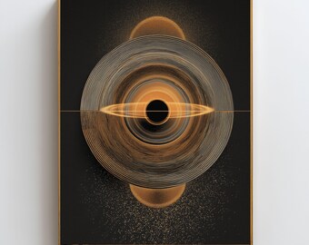 Grounding Energy Wall Art, Abstract Gold Circle Print, Meditation Decor, Focus and Stability Art, Neutral Spiritual Wall Decor