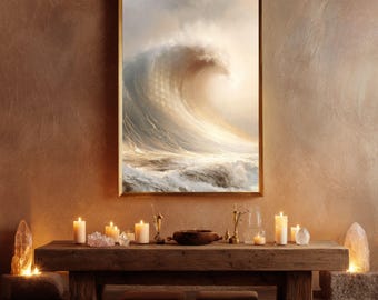 Wave of Healing Light Code Art, Spiritual Healing Wall Art, Intention Infused Sacred Geometry, Flower of Life Energy Print
