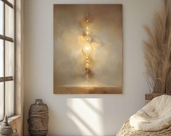 Energy Alignment Wall Art · Spiritual Healing Print · Gold Sacred Geometry · Meditation & Reiki Decor · Digital Download