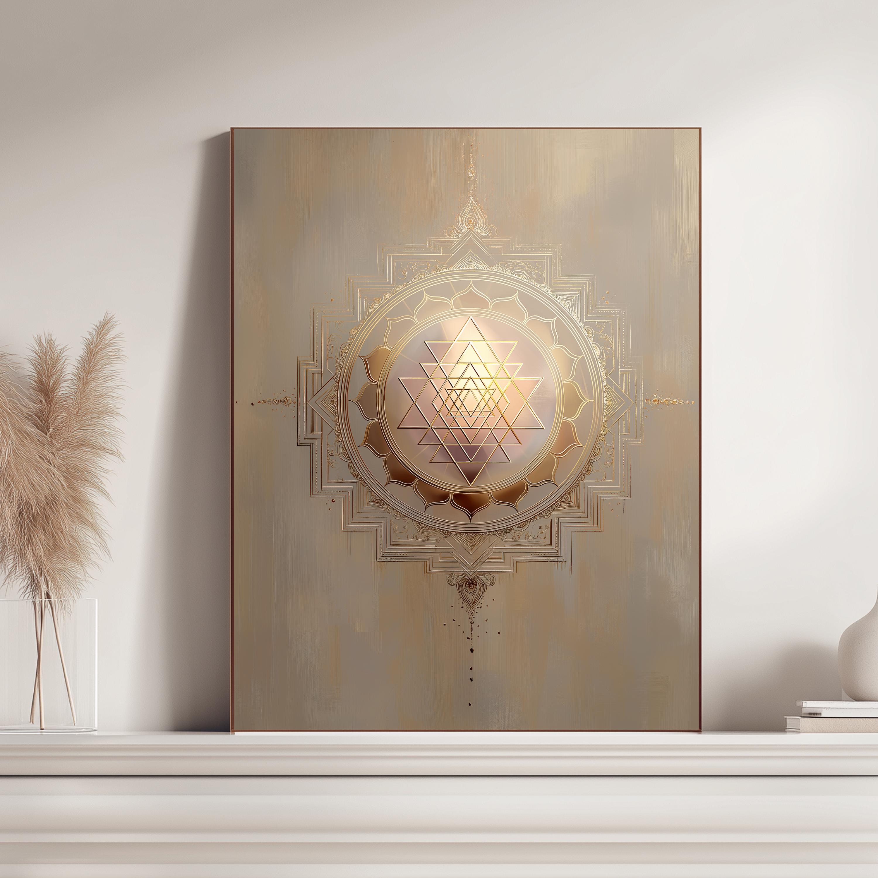 Sacred Geometry Inspired by the Sri Yantra | Golden Mandala Wall Art ...