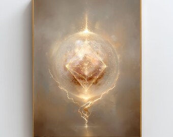 Arte mural del campo energético de la geometría sagrada, lámina con símbolo de protección, arte del código de luz de activación, decoración de escudo espiritual, póster de geometría dorada