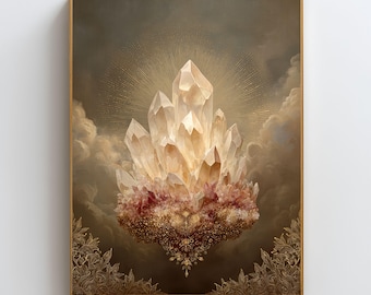 Arte de activación de energía cristalina, arte mural de frecuencia curativa, lámina de alineación espiritual, arte de código de luz, decoración de energía sagrada, arte mural Reiki