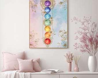 Chakra Watercolor Art Print: Spiritual Meditation Decor (Digital Download