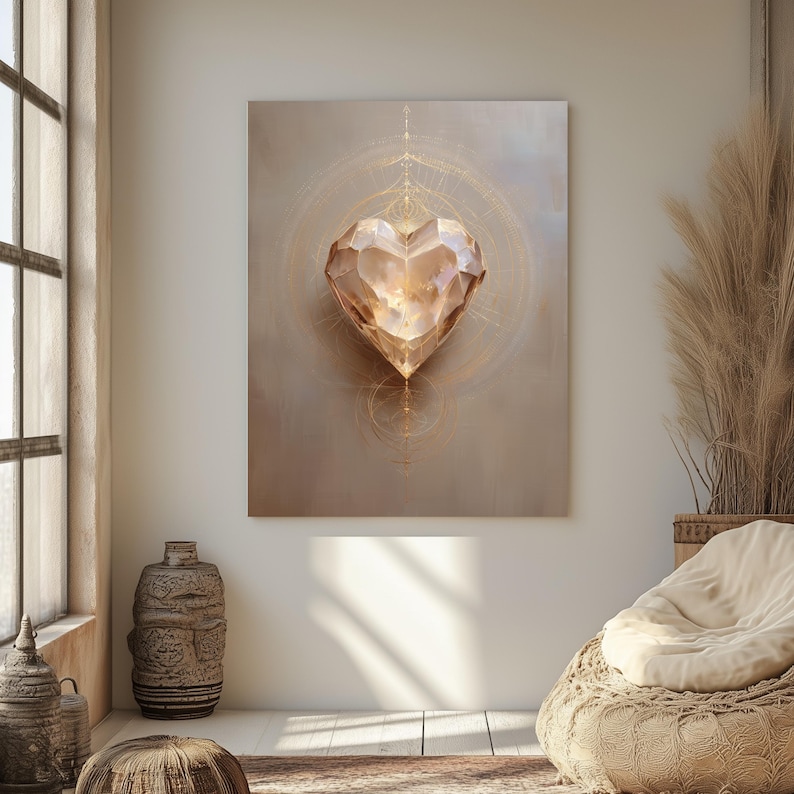 Crystal Energy Wall Art – Sacred Geometry Quartz Print, Energy Healing ...
