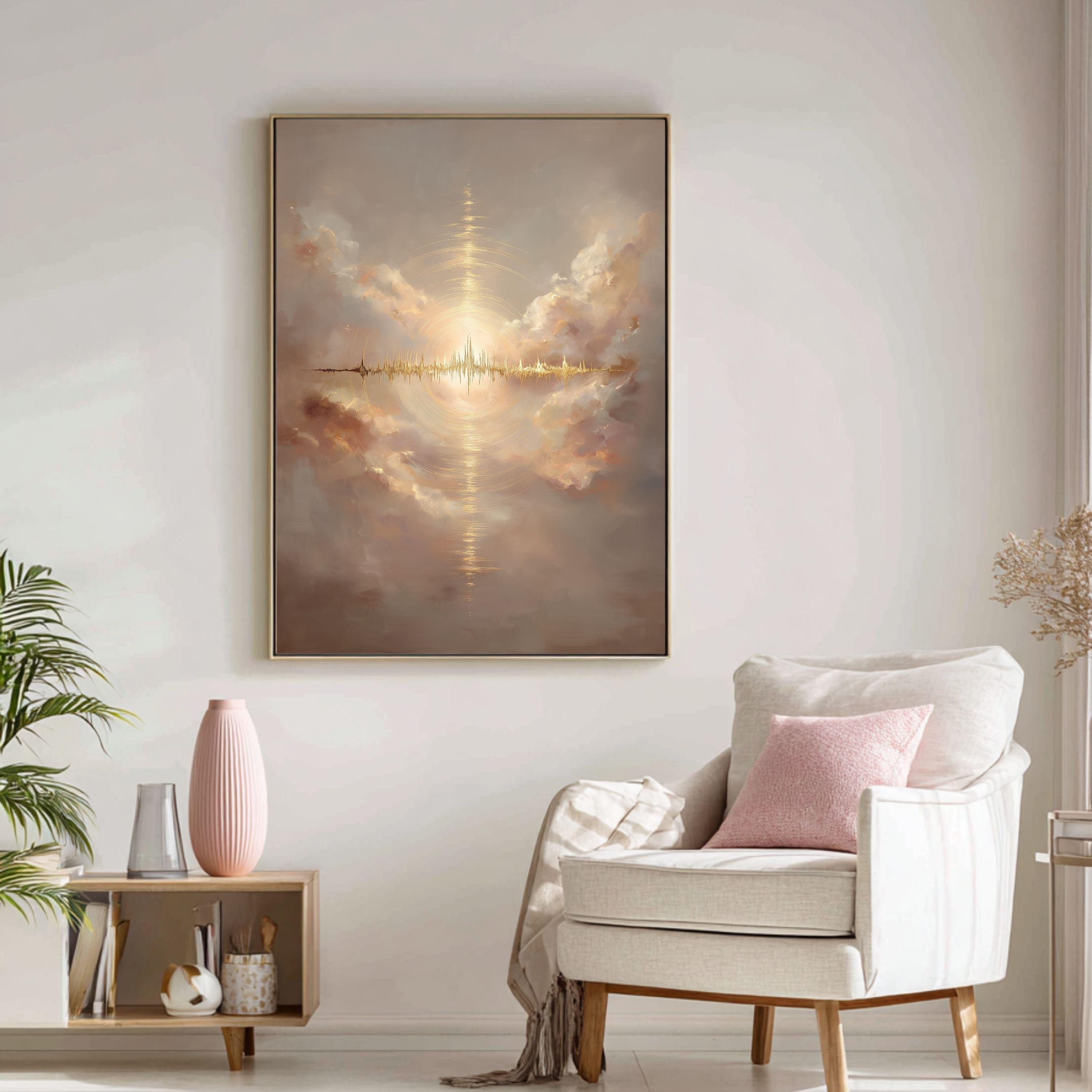 432 Hz Frequency Wall Art, Healing Sound Wave Print, Spiritual
