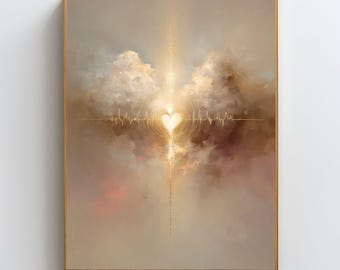 Arte de frecuencia de amor 528 Hz, lámina de energía curativa para el corazón, arte mural de geometría sagrada, decoración de sanación espiritual, póster de energía Reiki