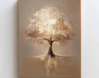 Spiritual Tree of Life – Sacred Geometry Wall Art for Grounding, Growth & Balance