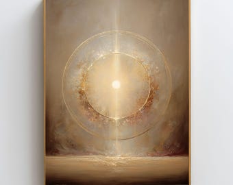 Alignment Wall Art Printable, Inner Balance Spiritual Art, Energy Alignment Decor, Calm Neutral Wall Art