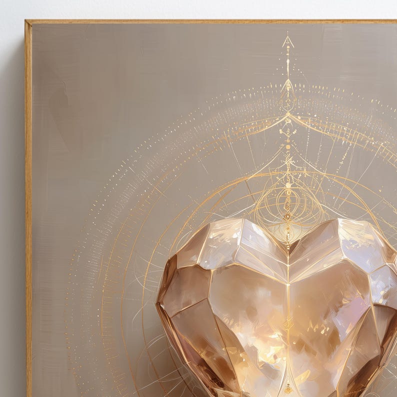 Crystal Energy Wall Art – Sacred Geometry Quartz Print, Energy Healing ...