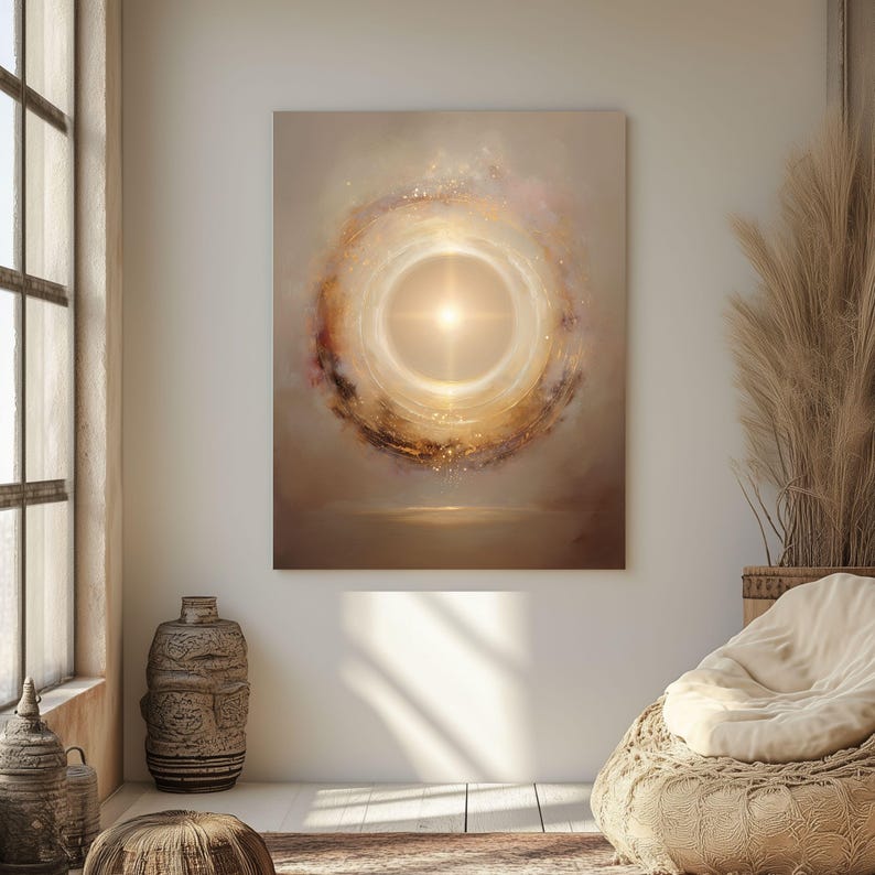 Energy Protection Wall Art, Golden Light Portal Print, Spiritual Shield Decor, Aura Protection Artwork, High Vibration Healing Energy Poster image 13