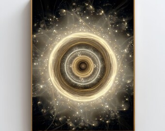 Väggkonst med inre expansion, medvetandeuppvaknande tryck, dekor med andlig tillväxt, poster med energiaktivering, väggkonst med sakral geometri