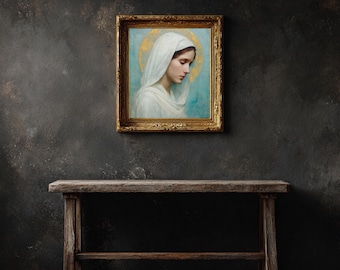 Mary Magdalene Art Print | Saint Mary Magdalene Icon Painting | Modern Christian Wall Art | Sacred Feminine Fine Art Home Decor
