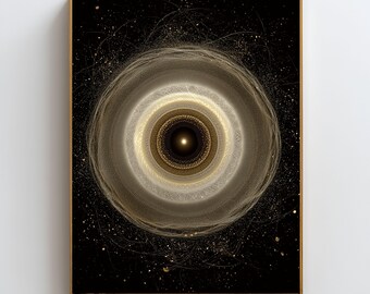 Flow State Wall Art, Focus Energy Print, Abstract Gold Circle Art, ADHD Productivity Decor, Meditation Focus Poster, Digital Download