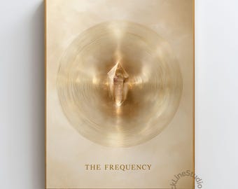 Frequency Wall Art, Sacred Geometry Crystal Print, Spiritual Energy Artwork, Reiki Healing Decor, Meditation Room Wall Art