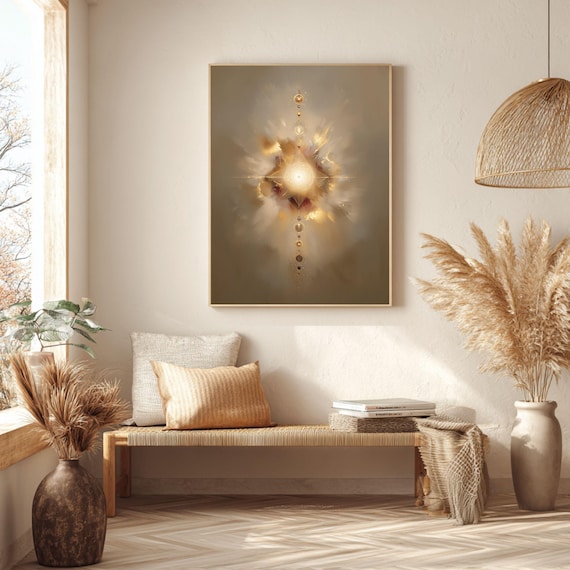 Meditation Room Wall Art, Sacred Geometry Print, Minimalist Spiritual Decor, Zen Bedroom Digital Download, Inner Peace Art