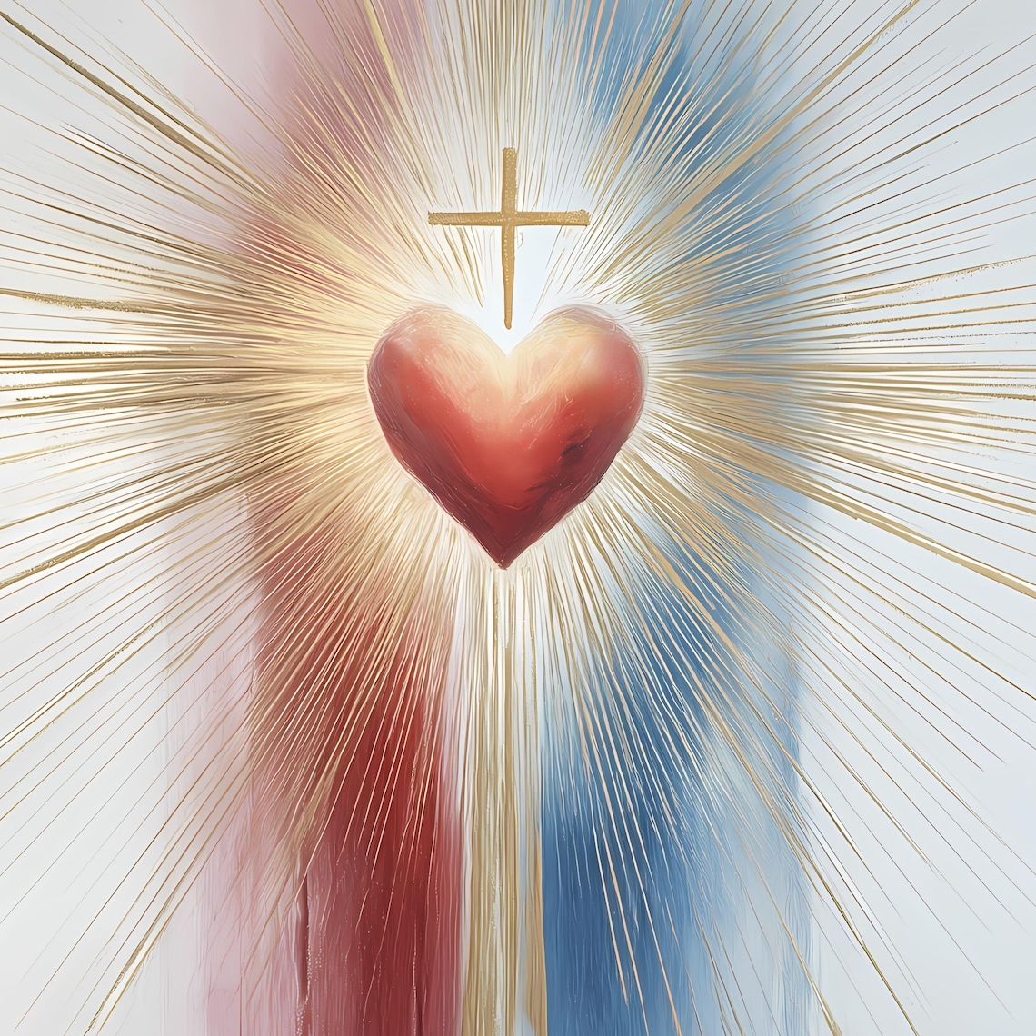 Jesus Rays Divine Mercy Wall Art, Traditional Sacred Heart Print, Catholic Jesus ...