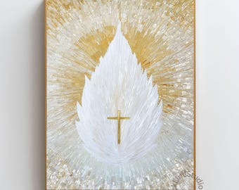Holy Spirit Wall Art, Confirmation Gift, Catholic Mosaic Artwork, Christian Wall Decor, Holy Spirit Flame, RCIA Gift, Religious Gift