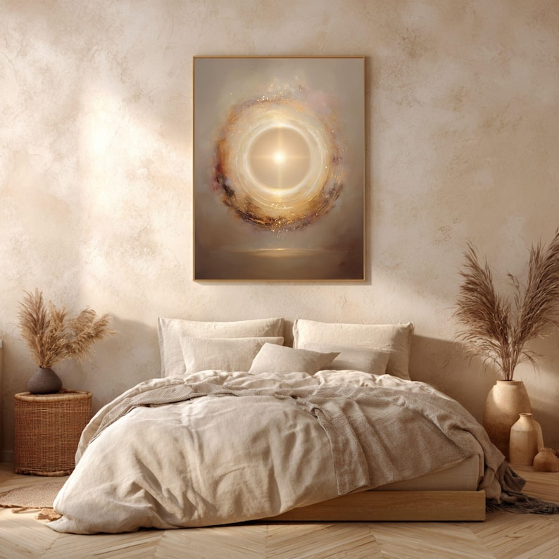 Energy Protection Wall Art, Golden Light Portal Print, Spiritual Shield Decor, Aura Protection Artwork, High Vibration Healing Energy Poster image 6