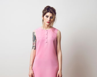 60s pink dress, Twigy inspired pink dress, 1960s pink dress, A line scooter dress, Mod dress, 60s pink dress