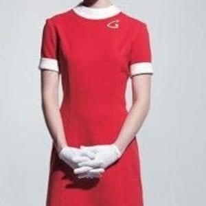 60s Stewardess Dress, Air red vintage aviation dress, Mod Shift dress, 60s mini dress, A line dress, 1960s dress