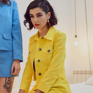 Mod Jacket, yellow jacket, 60s suit, 70s yellow jacket, Cropped jacket