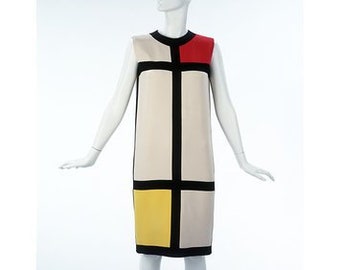Mondrian dress, Mod  dress, 1960s dress, Round collar dress, summer dress