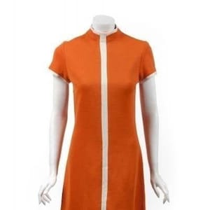 60s Stewardess Dress, Orange vintage aviation dress, View from the top dress, Mod Shift dress, 60s mini dress, A line dress, 1960s dress