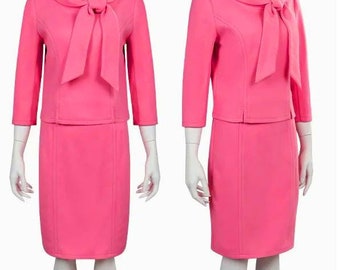 Legal Blonde inspired suit, Elle Mod skirt and jacket set, pink mod set, Jackie 60s mod skirt and jacket