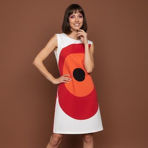 Target dress, Mod Shift dress, Repro Dress, 60s mini dress, A line dress with no sleeves, 1960s dress