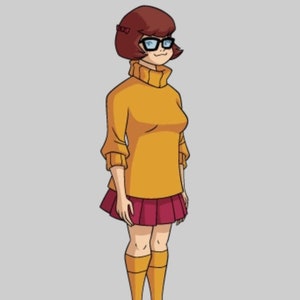 Cosplay Velma Costume Plus Size Fancy Dress. Face Swap. Insert